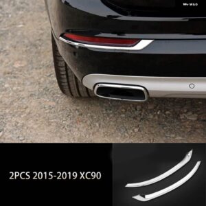 ボルボ XC90 2015-2019 ABS クロームフロント フォグランプ 装飾 リア フォグランプ 装飾 カバー ステッカー 外装 ステッカー - Silver