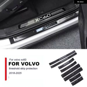 ボルボ XC60 ドアシルストリップペダルステンレスカーパーツ 装飾 車 ACCESSORIES2018 19 20 2021 22 23 24 25 - black 8pcs