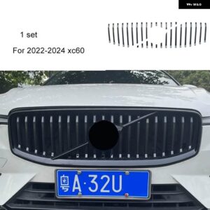 ボルボ XC60 フロント バンパー トリム ブラックサムライキット 黒化 装飾 2022-2024 カー アクセサリー