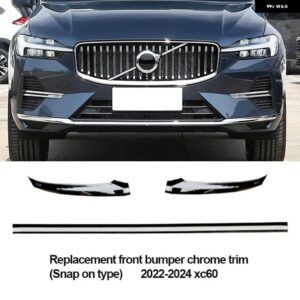 ボルボ XC60 2022-2024 フロント バンパー クローム 装飾 アクセサリー S90 2021-2024 フロントコーナーガード交換 - 2022-2024 XC60