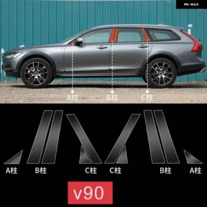 ボルボ XC60 XC90 V90 V60 XC40 サイドポストクリア TPU フィルムアンチスクラッチリペアフィルム アクセサリー リペア - v90 2016-2023