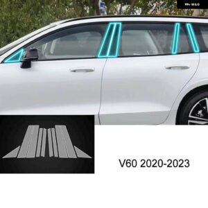 ボルボ XC60 XC90 V90 V60 XC40 サイドポストクリア TPU フィルムアンチスクラッチリペアフィルム アクセサリー リペア - v60 2020-2023