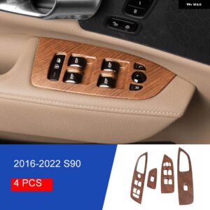 ボルボ カー スタイリング S90 ピーチ木目 装飾 電子ハンドブレーキギアリア空調 装飾 カー アクセサリー