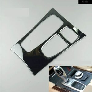 BMW ステンレス中央 制御 ギア パネル 水カップ 装飾 カバー トリム ステッカー X5 E70 X6 E71 2008-2014 LHD - black
