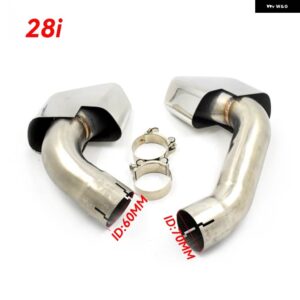 BMW ステンレス 排気先端 X5 F15 28I 30I 2014-2018 正方形マフラー先端マフラー Xシリーズ テール パイプ ノズル - Silver 28I