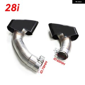 BMW ステンレス 排気先端 X5 F15 28I 30I 2014-2018 正方形マフラー先端マフラー Xシリーズ テール パイプ ノズル - Black 28i
