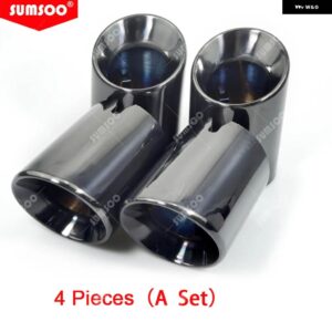 BMW 4個 304 ステンレス 排気チップ F87 M2 F80 M3 F82 F83 M4 F10 M5 F12 F13 M6 ダイレクトフィット 汎用 フィット排気チップ - black