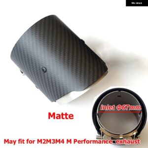 BMW 1ピース カーボン排気ヒント M パフォーマンスエキゾーストマフラー パイプ 用ダイレクトフィット F87M2F80M3F82F83M4 - Matte inlet 67mm