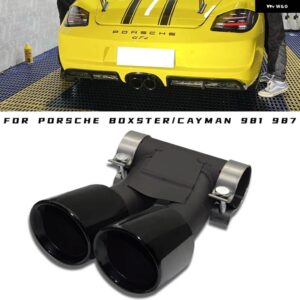 ポルシェ 1個 ダブル排気先端 ケイマン 718 981 987 ボクスターマフラー パイプ 排気 システム ノズル - 987 Black A