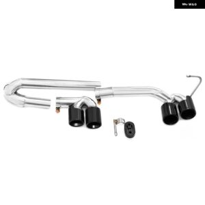 BMW クワッドカーボンマフラー E90 E92 320I 318I 325I 排気先端 M3 バンパー マフラー先端排気ノズル - black