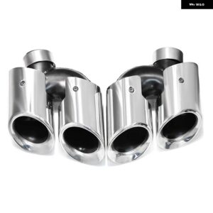 ポルシェ クワッド排気 パイプ テール パイプ 排気 システム パイプ 交換オートテール マカン 2019-2024 マフラー先端 - Silver B