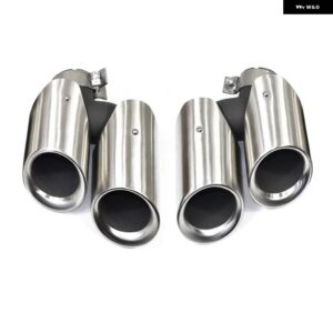 ポルシェ クワッド排気 パイプ テール パイプ 排気 システム パイプ 交換オートテール マカン 2019-2024 マフラー先端 - Silver A
