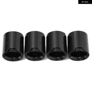 BMW 4ピース 304 ステンレス カーボン排気 パイプ X3M X4M F98 F97 M パフォーマンス排気 - black