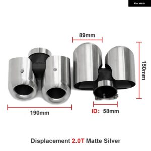 ランドローバー クワッド排気先端 ディフェンダー 90 ディフェンダー 110 2020-2024 リア排気テール パイプ ステンレス マフラー先端 - silver 2.0t