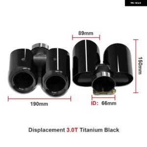 ランドローバー クワッド排気先端 ディフェンダー 90 ディフェンダー 110 2020-2024 リア排気テール パイプ ステンレス マフラー先端 - black 3.0t