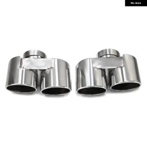 BMW クワッド排気先端 3シリーズ G20 G21 330I 330E 2019 + テール パイプ マフラー先端マフラーカーボン M パフォーマンスノズル - Silver