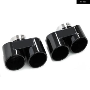 BMW クワッド排気先端 3シリーズ G20 G21 330I 330E 2019 + テール パイプ マフラー先端マフラーカーボン M パフォーマンスノズル - Black B