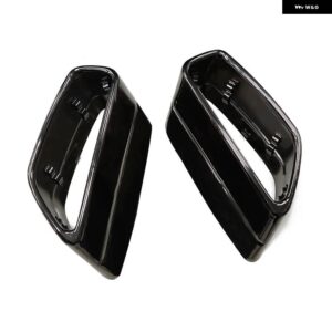 BMW 1ペア ステンレス リア排気カバー G30 G31 528 530 525 2018-2021 マフラー パイプ カバー トリム テールスロートフレーム - black