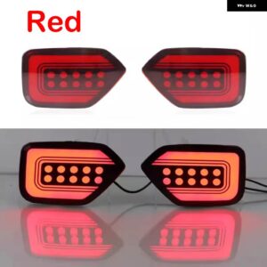 スバル XV 2018-23 3-IN-1 機能 12V LED リア バンパー ライトブレーキライト ダイナミックウィンカー リフレクター - Red