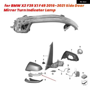 BMW サイドドアミラー ターン インジケータランプ X2 F39 X1 F49 2016-2021 バックミラー サイドライト - As Shown Left