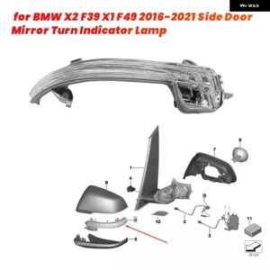 BMW サイドドアミラー ターン インジケータランプ X2 F39 X1 F49 2016-2021 バックミラー サイドライト - As Shown Right