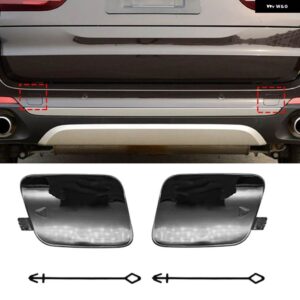 BMW リアバンパー 牽引フックカバー 塗装 51127378573 51127378574 X5 F15 2013-2018 トレーラーカバー - black