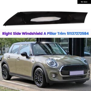 BMW ミニクーパー R55 R56 07-15 フロントガラス A ピラー トリム カバー アウター モールディングポスト トリム ストリップ - Black　Right
