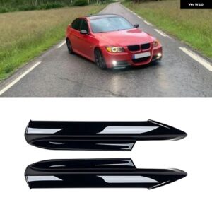 BMW 3シリーズ E90 E91 M-TECH 320I 330I 2005-2008 フロントバンパー リップアングル ディフューザー スプリッター スポイラー プロテクター - Bright　black