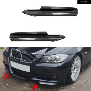 BMW 3シリーズ E90 E91 M-TECH 320I 330I 2005-2008 フロントバンパー リップアングル ディフューザー スプリッター スポイラー プロテクター - Carbon　fiber　pattern
