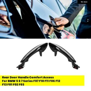 BMW 1ペア リア ドアハンドル コンフォートアクセス 5 6 7シリーズ F07 F10 F11 F06 F12 F13 F01 F02 51217231933 51217231934 LHD - black