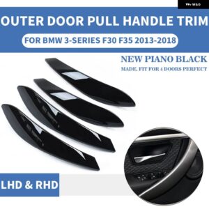 BMW 4個 LHD RHD カーボン車内インナードアプルハンドル外側 フロントリア L R F30 F80 F31 F32 F33 F35 13-18 - Piano Black 4pcs set