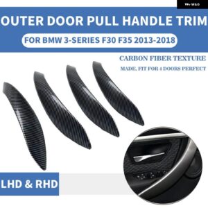BMW 4個 LHD RHD カーボン車内インナードアプルハンドル外側 フロントリア L R F30 F80 F31 F32 F33 F35 13-18 - Carbon Fiber Set