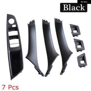 BMW 5シリーズ F10 F11 内装車左ハンドルラックドアインナー パネル プル トリム カバー - Black-7pcs