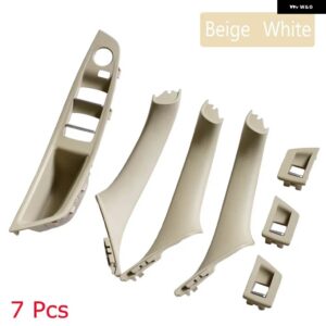 BMW 5シリーズ F10 F11 内装車左ハンドルラックドアインナー パネル プル トリム カバー - Beige-White-7pcs