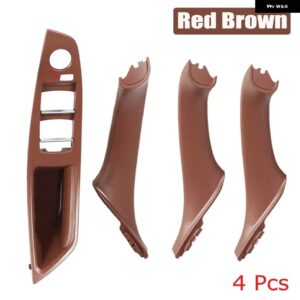 BMW 5シリーズ F10 F11 内装車左ハンドルラックドアインナー パネル プル トリム カバー - Red-Brown-4pcs