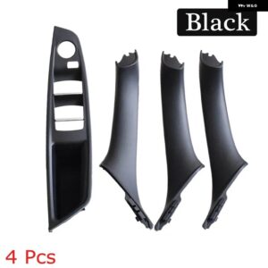 BMW 5シリーズ F10 F11 内装車左ハンドルラックドアインナー パネル プル トリム カバー - black 4pcs