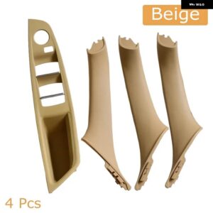 BMW 5シリーズ F10 F11 内装車左ハンドルラックドアインナー パネル プル トリム カバー - Beige 4pcs
