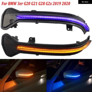 BMW 2X 5 7シリーズ G11 G12 G30 G31 G38 2016-2019 左ハンドル用 LED ダイナミックウィンカー ライトサイドバックミラー ライト - Blue-Yellow