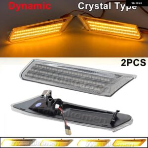 ポルシェ シーケンシャル点滅 LED ウィンカーサイド マーカーライト 987 ケイマンボクスター 911 997 カレラターボ GT3 GT2 ア - Dynamic Crystal Type