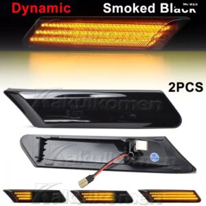 ポルシェ シーケンシャル点滅 LED ウィンカーサイド マーカーライト 987 ケイマンボクスター 911 997 カレラターボ GT3 GT2 ア - Dynamic Smoked Type