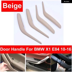 BMW 4ピース カーボン フロントリア 左/右車内インナードアハンドル インナープル トリム カバー アームレスト X1 E84 10-16 - Beige 4pcs Set
