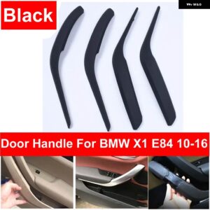 BMW 4ピース カーボン フロントリア 左/右車内インナードアハンドル インナープル トリム カバー アームレスト X1 E84 10-16 - Black 4pcs Set