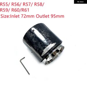 BMW 4色 グロスカーボンマフラー先端排気先端 ミニクーパー S R55 R56 R57 R58 R59 R60 R61 F54 F56 F57 F60 - 72MM-95MM Forged