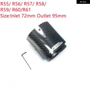 BMW 4色 グロスカーボンマフラー先端排気先端 ミニクーパー S R55 R56 R57 R58 R59 R60 R61 F54 F56 F57 F60 - 72MM-95MM Black