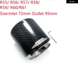 BMW 4色 グロスカーボンマフラー先端排気先端 ミニクーパー S R55 R56 R57 R58 R59 R60 R61 F54 F56 F57 F60 - 72MM-95MM Silver
