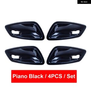 BMW カーボン インテリア インナードアプルハンドルボウル トリム 交換ベージュ黒 3シリーズ E90 E91 E92 E93 E94 2005-2012 - piano black 4pcs