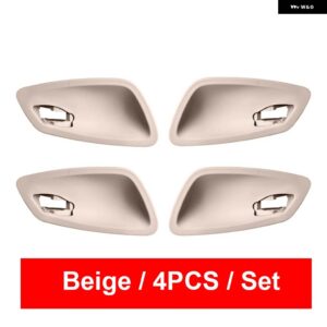 BMW カーボン インテリア インナードアプルハンドルボウル トリム 交換ベージュ黒 3シリーズ E90 E91 E92 E93 E94 2005-2012 - Beige 4pcs Set