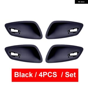 BMW カーボン インテリア インナードアプルハンドルボウル トリム 交換ベージュ黒 3シリーズ E90 E91 E92 E93 E94 2005-2012 - Black 4pcs Set