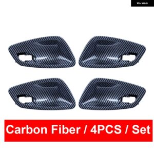 BMW カーボン インテリア インナードアプルハンドルボウル トリム 交換ベージュ黒 3シリーズ E90 E91 E92 E93 E94 2005-2012 - Carbon fiber-4Pcs