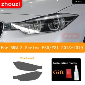 BMW F30 F31 G20 F10 F11 G30 F40 F32 F22 F36 F07 F34 G32 G11 G15 ヘッドライト ティントスモークブラックフィルム TPU ステッカー - F30 F31 13-19